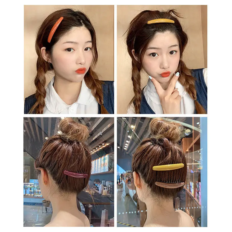 Solid Color Women Banana Comb  - Hair Care Korean Products review and price